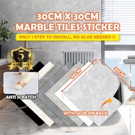 Wahaha 30cmx30cm Marble Tiles Self Adhesive PVC Floor Sticker Lantai Vinyl Flooring Mozek Lantai Sti