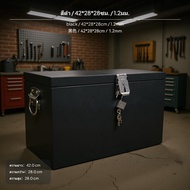 กล่องเก็บของโลหะหนาพิเศษพร้อมล็อค กล่องเครื่องมือทรงสี่เหลี่ยมผืนผ้า ตัวจัดเก็บเหล็กชุบสังกะสีสำหรับ