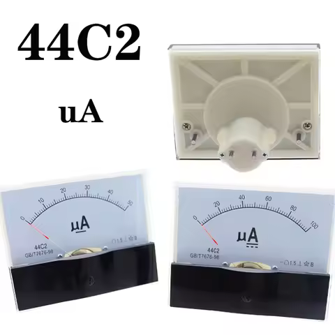 44C2-A DC 0-50uA 100uA 500uA Pointer type DC micro-ampere meter Class 1.5 Analog Amperemeter Panel M