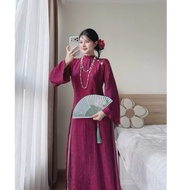 Chinese Ancient Silk Ao Dai 2 Sides 60-93kg (Big Size Huynh Ngoc) ao dai ao dai dress ao dai set