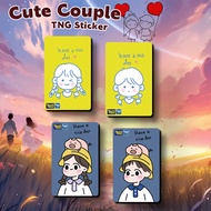 Cute Couple / Cute Cat (2) TNG Pelekat - Tng Touch N Go/Bank kad pelekat pelindung (Beli 4 Percuma 1