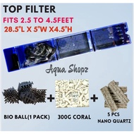 Blue Top Filter Box For Aquarium 2.5 To 4 Feet/Penapis Akuarium