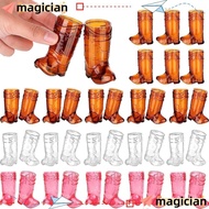 MAGICIAN 10Pcs Western Cowboy Glasses, 1 Oz Plastic Mini Cowboy Boot Glasses,  Transparent Shot Glas
