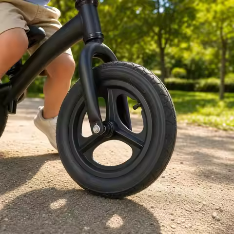 Balance Bike Wheel Easy to Install Balance Bike Wheel with Hub Black Wear-Resistant for Toddlers, Ou