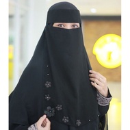 Beautiful bandana veil, sequin motif bandana veil, beaded bandana veil