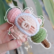 Dango Hat Pig Keychain | Dango Hat Pig Wool Keychain