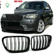 【hzswankgd3.sg】Glossy Black Front Bumper Dual Slat Front Kidney Grill Grille For-BMW X1 Series E84 SDrive XDrive 2009-2015
