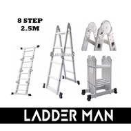 8 STEP MULTIPURPOSE ALUMINIUM LADDER 2.5M