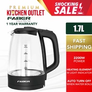 Faber 1.7L Glass Kettle FCK CRISTALLO II 170GR | FCK OCEANO 170BK | 2200W