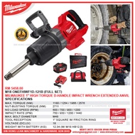 MILWAUKEE M18 ONEFHIWF1D 1" High Torque D-Handle Impact Wrench Extended Anvil