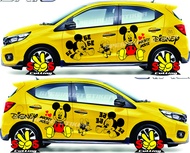 Stiker Mobil Honda Brio Model Mickey Mouse Lucu