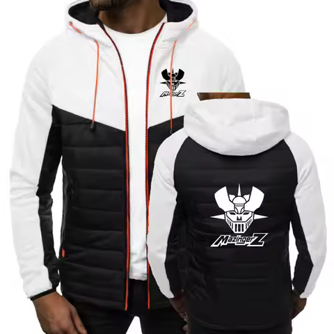 2025 Mazinger Z Anime Print Comfortable Jacket Spring And Autumn Slim Coat Man's Patchwork Cotton-pa