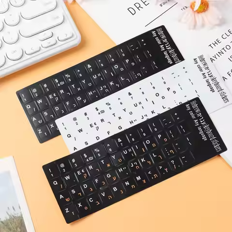 1PCS Hebrew Keyboard Stickers English Alphabet Layout Wear-resistant Letter Keypad Label Sticker For