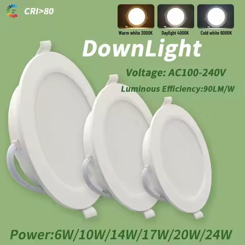 1-10pcs/lot Recessed Led Downlight Round Led Panel Light 110V 220V 3000K 4000K 6000K 10W 24W Spot fo