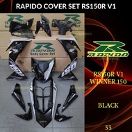 RAPIDO COVER SET RS150R/RS150 V1 WINNER 150 (33) BLACK (STICKER TANAM/AIRBRUSH) COVERSET