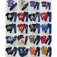 [Clearence] COMBO SET_RANDOM DESIGN_Boy Set /Boy T-shirt + Long Pant 1Y-8Y_Kid Clothing Set