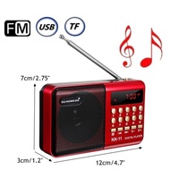 KK11 FM Rechargeable Mini Portable Radio Handheld Digital FM USB TF MP3 Player Speaker Rechargeable