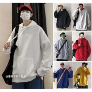 Hoodie [7色 M-5XL] Japanese Men's Long Sleeve Hoodie Pullover Hoodie Pure Color Hoodie