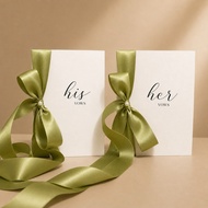 Green wedding bow - vows card with wedding promise |Wedding Vows |SHI1990