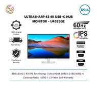 Dell U4323QE UltraSharp 43" 4K 3840 x 2160 UHD USB C Hub IPS LED Monitor with Speakers (2 x DP, 2 x 