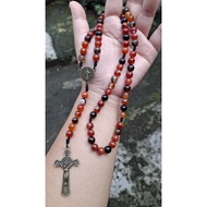 Rosary Necklace 77x Our Father Carnelian-Coffee Agate