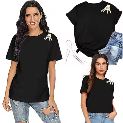 Wednesday Shirt Women's Fashion Funny Halloween Costume Addams Family Tee Wednesday Thing T-Shirt Cu