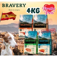 Bravery Grain Free Dog Food 4kg Medium Large Breed (Chicken / Salmon / Lamb / Pork)