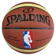 SPALDING LEATHER BASKETBALL - SIZE 7 SPALDING NBA LEATHER BASKETBALL FREE BALL VALVE