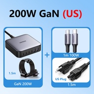 UGREEN 200W GaN 6-Port Fast Charger 4C2A 4Type-C 2USB-A Desktop Laptop Charger with UK/EU/US Plugs f