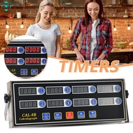 Commercial Kitchen Eight Channel Timer 8-Segment Reminder Countdown Hamburg Calculagraph Time-Meter 