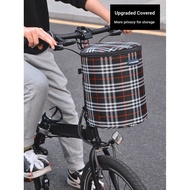 B.dahon dahon Foldable Bicycle Basket Front Bike Basket Mountain Bike Electric Bike Front Canvas Han