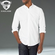 EAGLADE Men's Long Sleeve Golf Formal Casual Shirt for Men Man 0001 in White D04