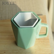Joyye edge chapters of simple glass prismatic solid color ceramic mug mug a couple mug ceramic mug C