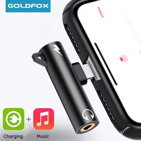 2 In1 Adapter Splitter For iPhone 14 13 12 11 X For Lighting to 3.5mm Audio Headphone Charging Jack 