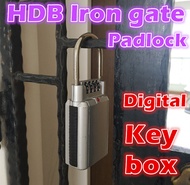 HDB Iron Gate digital Fingerprint door lock hanging key box code lock Password lock nail free