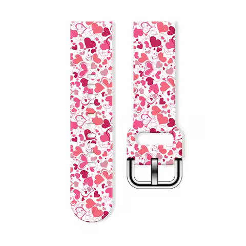 Romantic Valentine's Day 20mm Printed Strap for Samsung Galaxy Watch 7/6/5, Replaceable Band For 41m