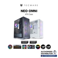 TECWARE NEO TG ATX Case, 4 x 120mm Omni P12 ARGB Fans , PWM + ARGB SYNC, Black &amp; White