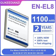 1100Mah High-Efficiency For Nikon Coolpix P1 P2 L1 L2 S1 S2 S3 S4 S5 S6 S7 S7C S8 S9 S51 S50 S52 EN-