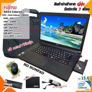 Notebook โน๊ตบุ๊คมือสอง Fujitsu รุ่น A553 Celeron(RAM:4GB/HDD:320gb) เล่นเน็ต ดูหนัง ฟังเพลง คาราโอเกะ ออฟฟิต เรียนออนไลน