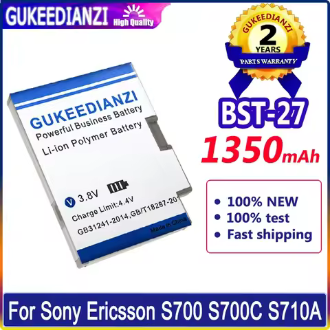 GUKEEDIANZI Replacement Battery BST-27 1350mah For Sony Ericsson S700 S700C S710A Z600 Z608 S700i Z6