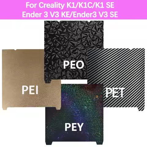 235x235mm For Creality K1/K1C/K1 SE Build Plate Texture Pei Spring Steel 310x315 K1 Max PEO Sheet Fo