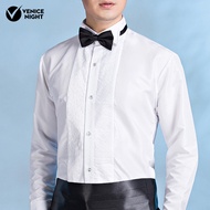 Men Long Sleeve Shirt Breathable Men Shirt Men's Formal Dress Shirt Long Sleeve Winged Collar Solid 