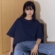 new in pack AIMER Embossed Logo T-Shirt Oversized Pattern freesize Blue