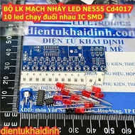 Led FLASHING CIRCUIT SET NE555, CD4017, 10 chasing LEDs, SMD IC KDE1642