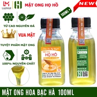 [VUA MẬT ONG BẠC HÀ] mật ong hoa bạc hà nguyên chất - chai 100ml  tiện dụng tăng sức đề kháng - mật 