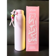 Limited Edition Vivo Brand Stainless Steel Fashion Glass Flask Bottle Cup Pink