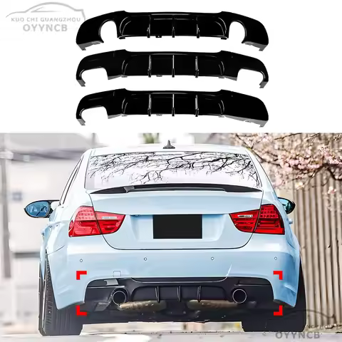 MP Style Rear Bumper Diffuser For BMW 3 Series E90 E91 320i 320d 325d 330d 335i 2005-2012 4-Door M-S