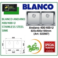 BLANCO ANDANO 400/400-U STAINLESS STEEL SINK