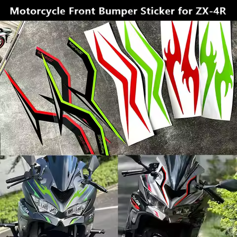 Motorcycle Fairing Head Sticker Reflective Front Bumper Waterproof Modification Decal for Kawasaki N