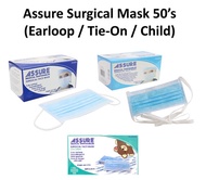 Assure/Winner/Cosmo Surgical Face Mask 3-Ply 50s Box Earloop [Adult/Child] *Surgical Mask*Haze Mask*